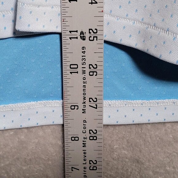 G FORE Polo Shirt Mens XL Light Blue Micro Dot Golf Performance Stretch Preppy - Picture 11 of 12